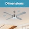 Black & Decker 52 4 - Blade Standard Ceiling Fan with Pull Chain and Light Kit Included BCF5252R - alternate 5